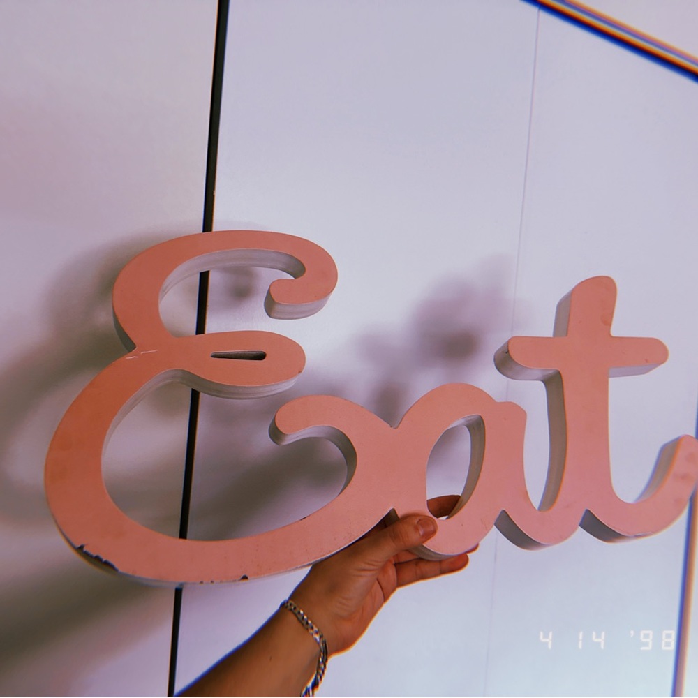 Pink 'Eat' Wall Decor Sign KITCHEN AESTHETIC